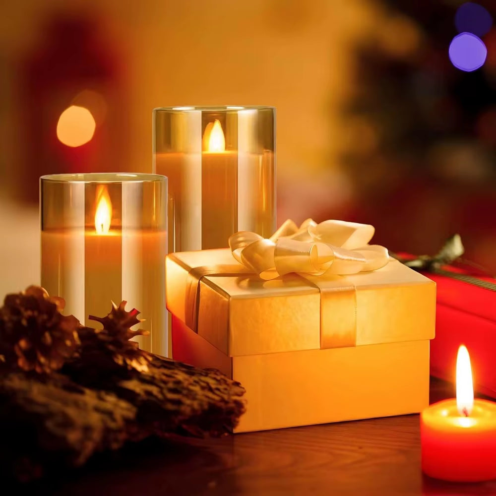 LED Lights Electronic Candles LED Candle Decorations Acrylic Candles Complete Set of Remote Control Timers Christmas and Wedding